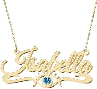 JOELLE JEWELRY Personalised Sterling Silver Name Necklace Custom Gold Name Jewellery Customised Dainty Pendant Birthday Gift Ideas for Women Girl Teenage