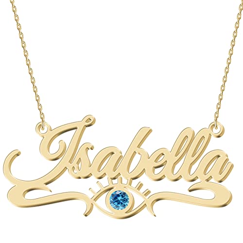 JOELLE JEWELRY Collier personnalisé en argent sterling avec nom en or - Pendentif délicat - Idée cadeau d'anniversaire pour femme et fille, Argent sterling Acier inoxydable Or, Sans pierre Cover