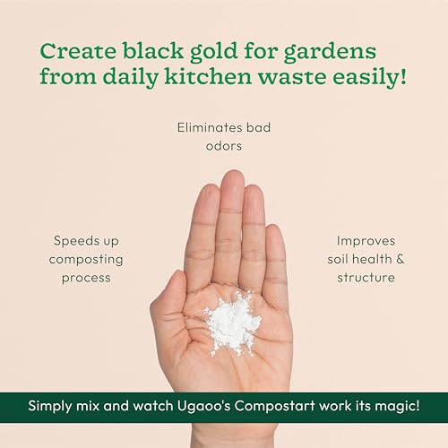 Image of Ugaoo Compostart Compost Starter Powder for Kitchen Waste Composting - Organic Waste Decomposer, Compost Maker Powder, Composting & Bokashi Compost Maker | Odor Control | Fast Composting | 100g