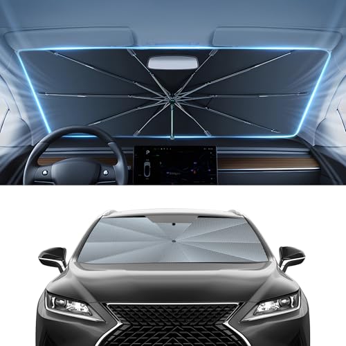 Image of Autorder Umbrella Windshield Sun Shade for 2016-2022 RX Sunshade Accessories,Upgraded Ice Crystal Material, Windshield Front Window Shade, Foldable Block UV Rays Keep Car Cool