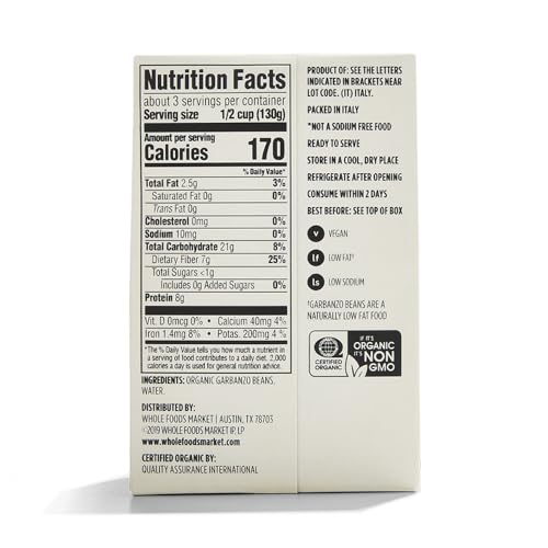 365 By Whole Foods Market 0099482441647 Organic Unsalted Garbanzo Beans thumb #1