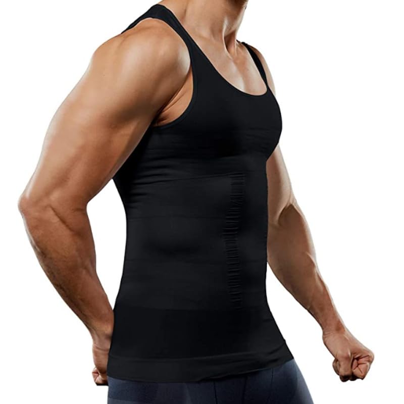 Seamless men's sports shapewear vest, slim fit and belly reducing waist cinching underwear, fitness top3