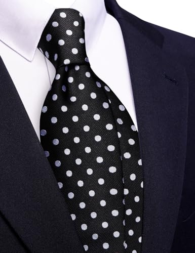 Image of Barry.Wang Silk Ties for Men Fun Necktie and Tie Clip Set for Wedding Party Business Formal Extra Long