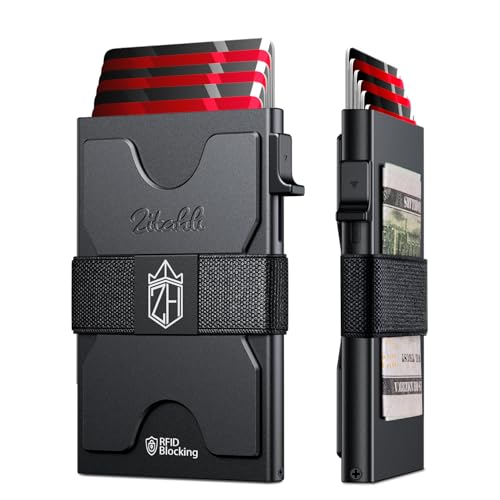 Zitahli Men's Business Card Cases - Slim Card Holder Holds 6+ Cards, Metal Wallet for Men & Women, Minimalist RFID Blocking Wallet with Pop-Up Function, Ultra-Thin, Men's Accessories, Gifts for Him