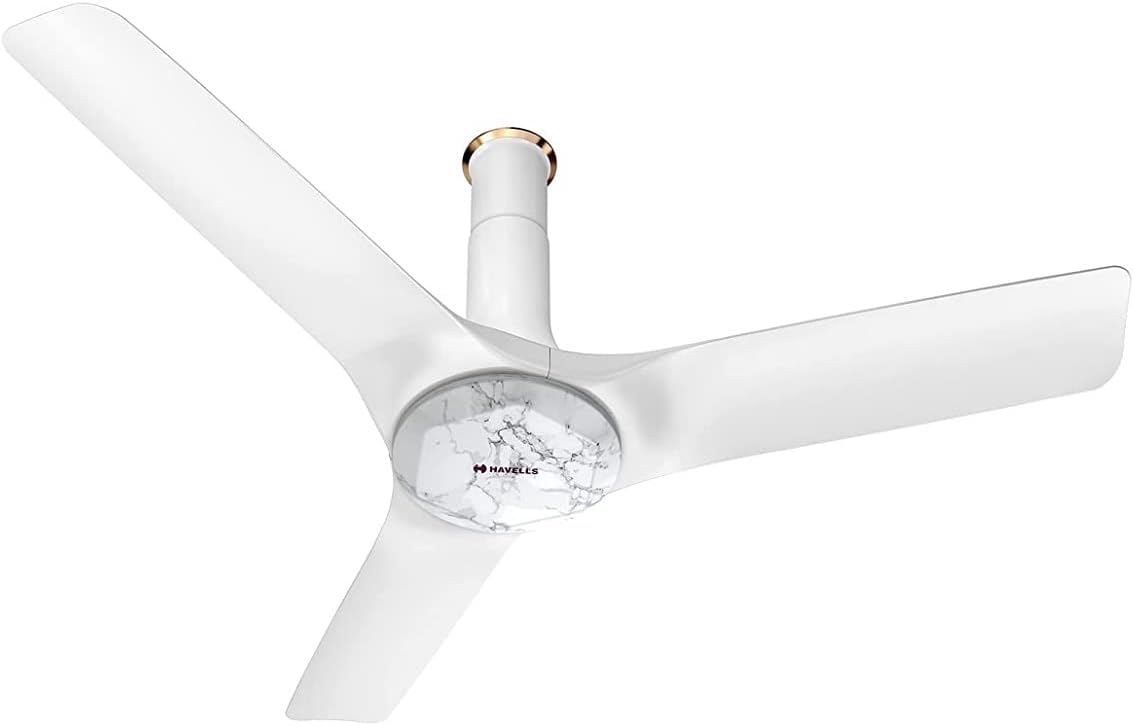 Havells 1200mm Stealth Prime Bldc Motor Ceiling Fan Most Silent & Premium,5 stars With Rf Remote,100% Copper Upto 55% Energy Saving,Timer,Memory Backup (Pack Of 1,Marble Pearl White)