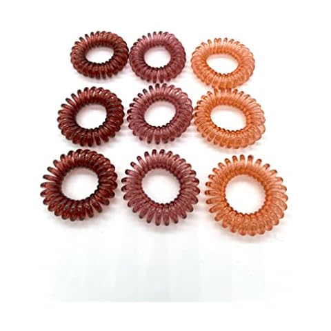 Coil Hair Ties Hair Brand for Women Hair Accessories Children Cute Hair Ties 9 Pcs (BROWN) Cover