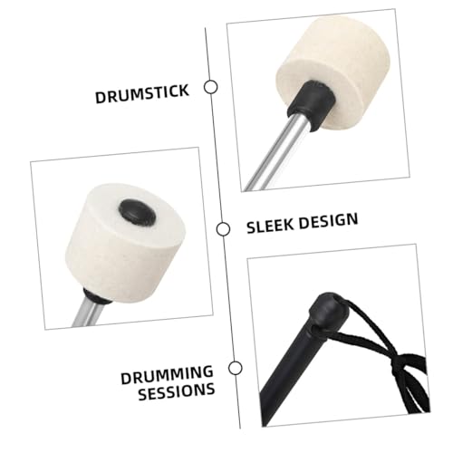 Levemolo baqueta de fieltro para batería y percusión con mango de acero inoxidable miniatura 5