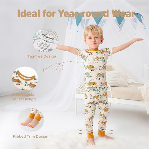 Image of Kids 2-Piece So Soft Playtime Set-Lightweight Viscose from Bamboo Short Sleeve Top&Leggings for Toddler Boy & Girls