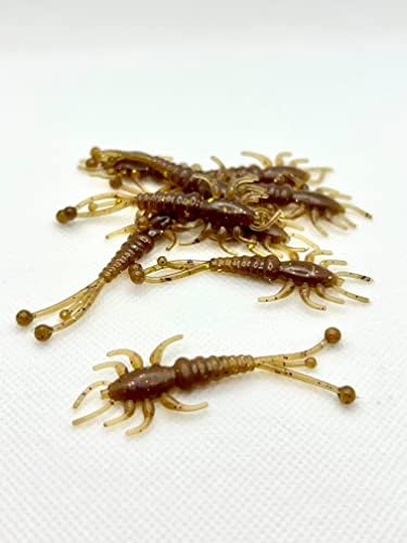 True North Baits - M'eh Fly (2 inch - Goby Bling, 6pk) | Mayfly Lure Custom Fishing Bait panfish Lure Insect Bait Rubber Worm grub Perch Crappie Bluegill Lure Fishing Fish