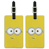 Minions Bob Face Luggage ID Tags Suitcase Carry-On Cards - Set of 2