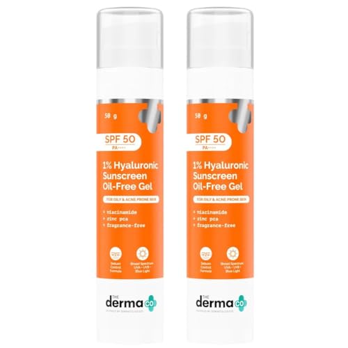 The Derma Co 1% Hyaluronic Sunscreen Oil-Free Matte Gel SPF 50 PA...