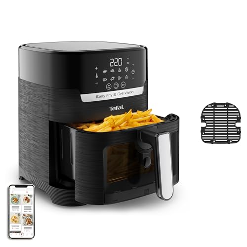 Tefal EY5068 Easy Fry & Grill Vision heteluchtfriteuse met kijkvenster zwart, gezond koken, touchscreen, 8 automatische programma's, snel, kijkvenster, heteluchtfriteuse, digitaal receptenboek - Afbeelding 4