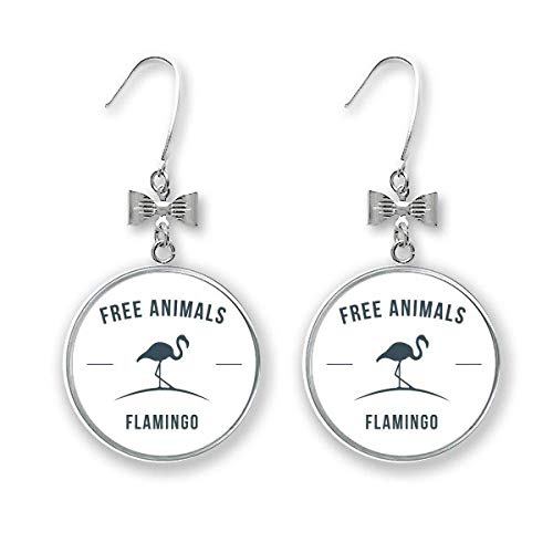 Boucles d'oreilles pendantes flamant rose nœud pour femme