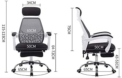 Miniatura 2 de Silla de computadora, silla de oficina en casa, silla giratoria reclinable, asiento de malla, silla de descanso para el almuerzo, silla de juegos
