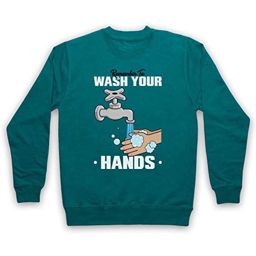 Sweat-shirt vert jade adulte Remember to Wash Your Hands en taille L