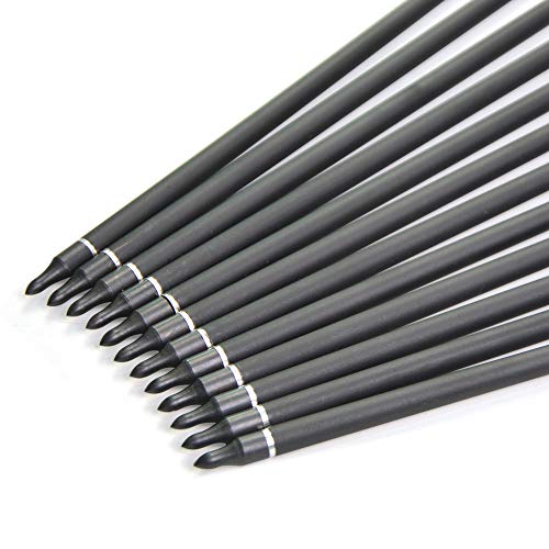 Sharrow Archery Carbon Arrows 30 Inch Hunting Arrows Target Practice Spine 500 With 3" Arrow Vanes Removable Tips Arrow Quiver For Recurve & Compound Bo (12 Pcs Arrow) #TOP2