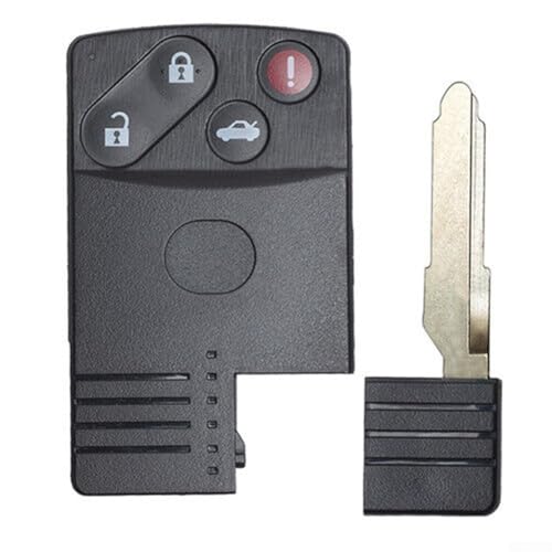 Bebykilemi Carcasa de llave remota de 4 botones para 5 6 CX-7 CX-9 para RX-8 para Miata para MX-5, funda de repuesto con hoja, carcasa ABS negra para llave (modelos 2004-2009)