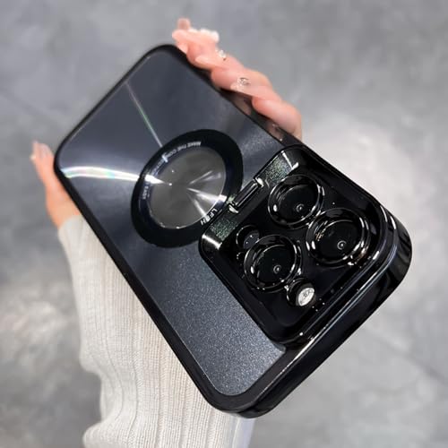 Étui iPhone 14 Pro Max antichoc magnétique noir avec support bague de luxe