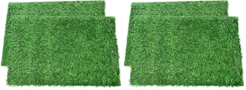 Image of LOOBANI Dog Grass Pee Pads, 4 Pack Artificial Grass Pads for Potty Tray, Fake Grass for Dogs to Pee On, Outdoor Indoor Pee Grass for Dog Potty (18*23 inch)