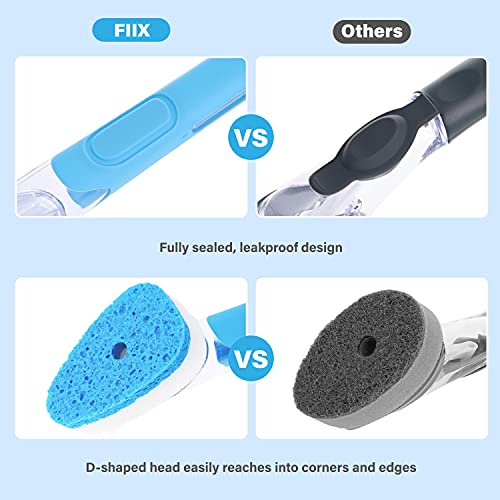Fiix Heavy Duty Dish Wand With Built-In Soap Dispenser - Best Dish Sponge With Handle #TOP3
