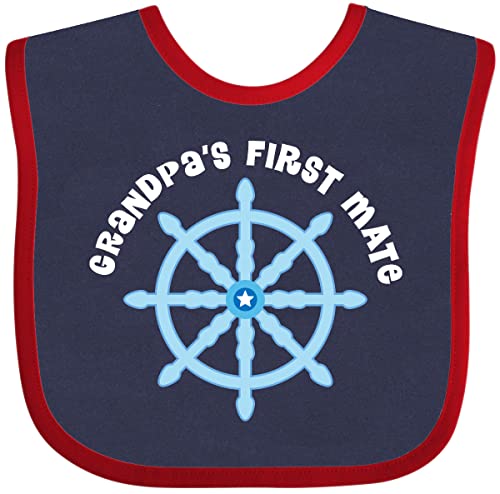 inktastic Grandpas First Mate Sailing Nautical Boys Baby Bib