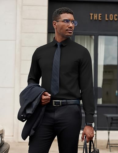 COOFANDY Men's Dress Shirts Long Sleeve Button Down Formal Shirt Regular Fit Solid Business Casual Shirts2