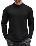 COOFANDY Mens Mock Neck Sweater Half Turtleneck Knit Undershirt Fitted Stand Collar Base Layer Lightweight Thermal Top
