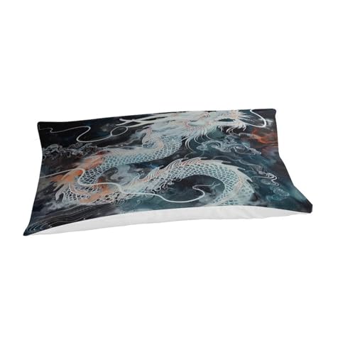 Parure de lit dragon 3D housse de couette microfibre douce 135x200cm single - 5