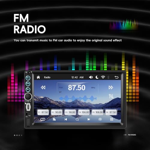 Radio para Carro Doble Din 7 Pulgadas con Bluetooth miniatura 4