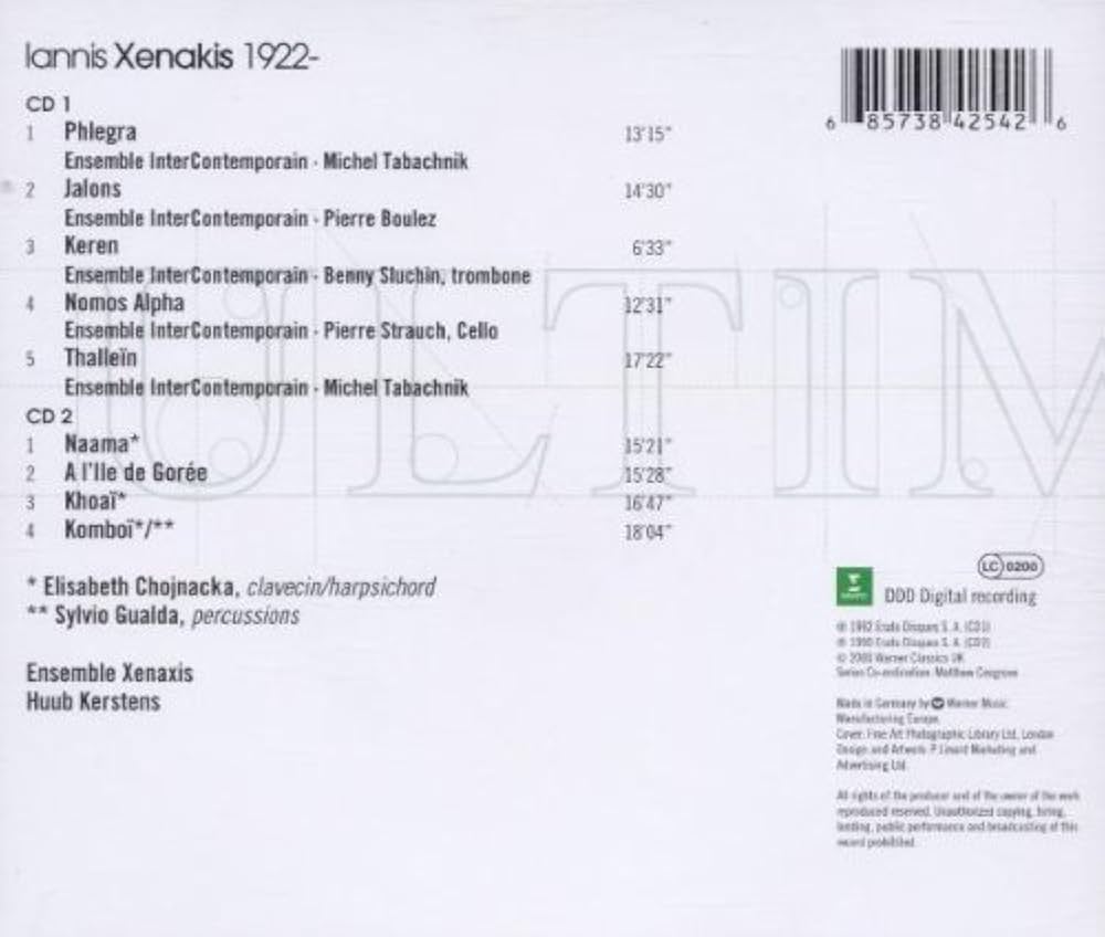 その他 Xenakis: Various Works [CD] Xenakis Edition 9 – Electronic Works 2 – Mode Records