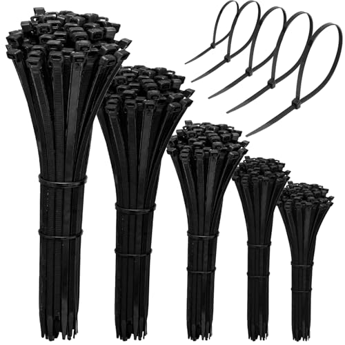 Cable Zip Ties?600PCS Multi-Purpose Nylon Zip Ties,Assorted Sizes 4+6+8+10+12-Inch Self-Locking Nylon Cable Tie,Wire Tie Perfect for Home,Garden Trellis,Office,Garage and Workshop.
