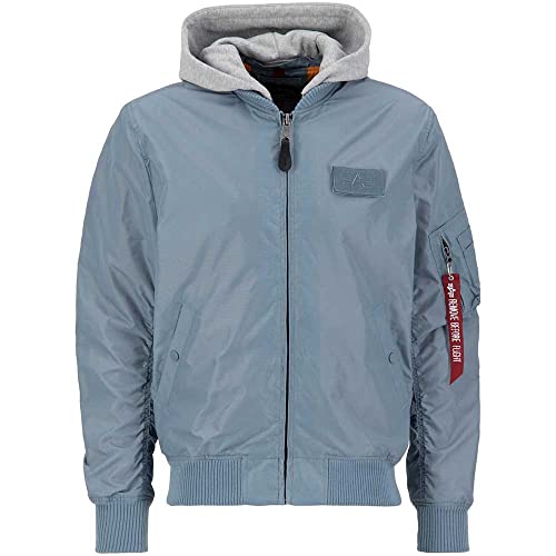 Alpha Industries MA-1 TT Hood Bomberjacke für Herren Greyblue