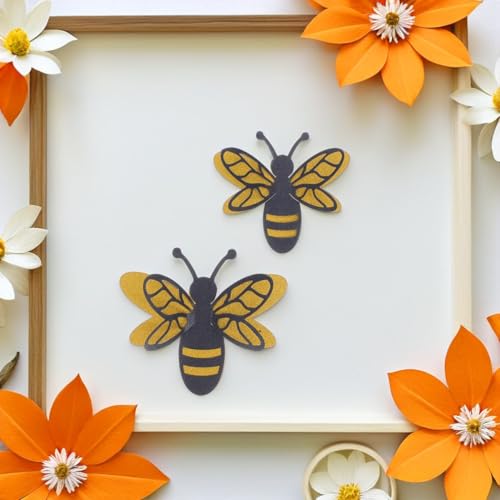 Pegatinas 3D Abejas en Papel Perlado Doble Capa Pack 12 miniatura 5