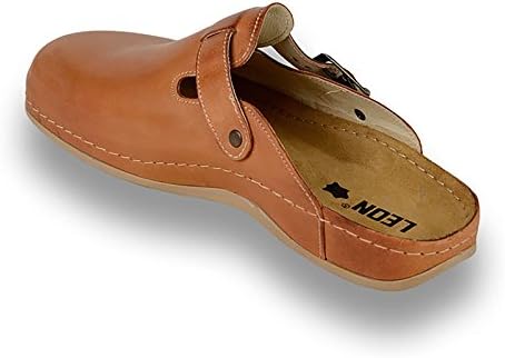 LEON 707 Leather Slip-on Mens Mule Clogs Slippers Shoes, Brown, 43 EU (10 M US Men) | Image 2