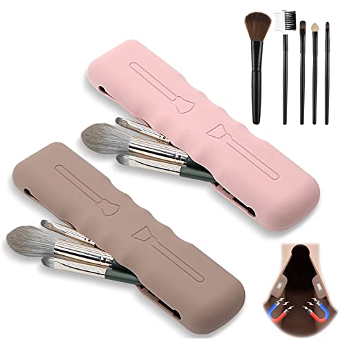 Portaescobillas de Maquillaje de Viaje, 2 piezas Silicona Organizador de Herramientas de Maquillaje Suave y Elegante para Viajes, Elegante Soporte de Cepillo de Maquillaje para Mujer Cover