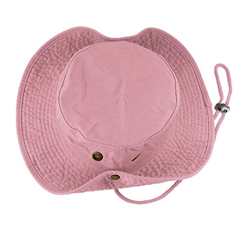 Gelante 100% Cotton Stone-Washed Adjustable Bucket Safari Boonie Sun Hats 1910-Pink-S/M #TOP3