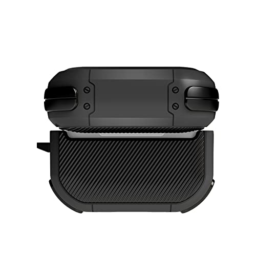 Saharacase Armor Series Case For Apple Airpods Pro 2 (2Nd Generation) [Rugged] Full Body Protection Antislip Grip Slim With Keychain (Black) #TOP3