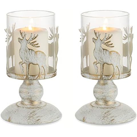 Sziqiqi Vintage Stag Candle Holders Set Cover