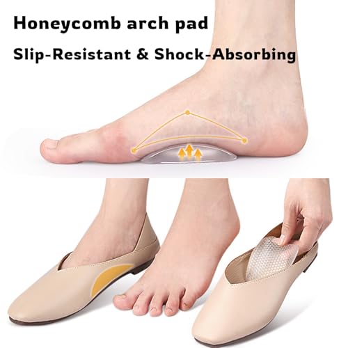 Image of Arch Support Inserts Women, Planter Facetious Support Inserts, for High Arch & Flat Feet, Washable and Reusable, Perfect for Sandals & Sneakers (3 Pairs Multicolor)
