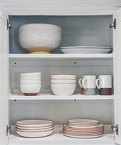 Mora Ceramic Dinner Plates Set Of 6, 10 Inch Dish Set - Microwave, Oven, And Dishwasher Safe, Scratch Resistant, Modern Rustic Dinnerware- Kitchen Porcelain Serving Dishes - Vanilla White #TOP6