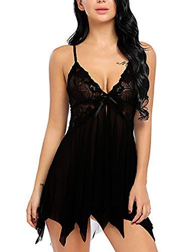 veeva beauty & fashion Babydoll Lingerie Night Dress for Honeymoon Nighty for Wife (Black)-picture-33