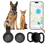 Collare GPS Gatto, Tractive GPS per Cani Supporta Sia I Sistemi iOS che Android, Localizzatore GPS per Cani in Tempo, Batteria A Lunga Durata, Localizzatore per Animali Domestici Impermeabile-Nero