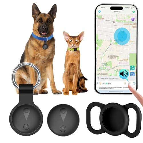 Collier GPS Chat, GPS Chien Aucun Abonnement Requis, Compatible avec iOS et Android Collier Chat GPS Géolocalisation en Temps réel, Longue Autonomie Collier GPS pour Chien Étanche - Noir