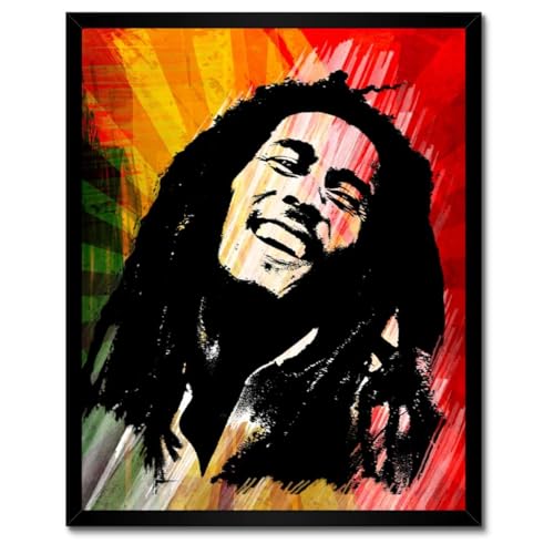 Poster reggae dans un cadre blanc pour créer un coin musique vintage