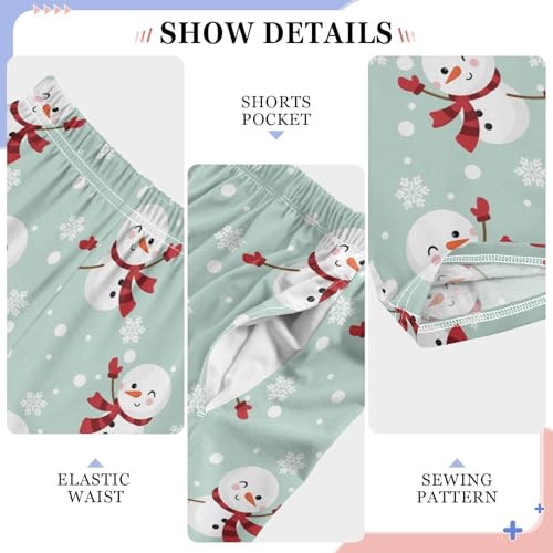 Boys' Pants Christmas Snowman Scarf Gloves Long Bottoms Jogger Pants Elastic Waist Trousers with Pockets S-XL4