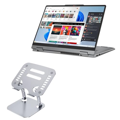 BoxWave Stand and Mount Compatible with Levono IdeaPad 5 2-in-1 14AHP9 (14 in) - Executive VersaView Laptop Stand, Ergonomic Adjustable Viewing Angle Metallic Riser - Metallic Silver