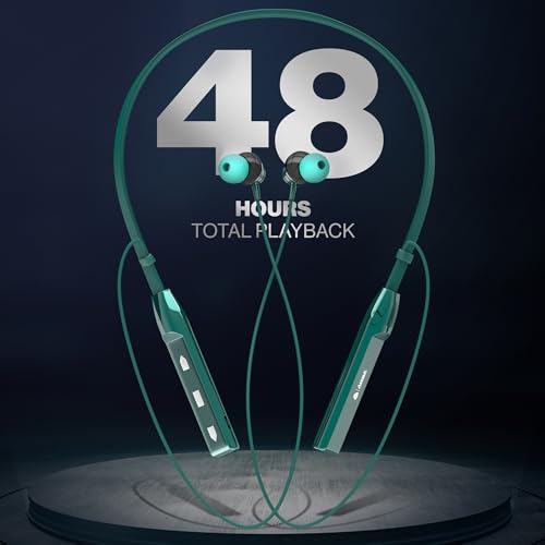 Image of AROMA NB119 Tune Upto 48 Hours Playtime*, Fast Charging, Dual Pairing, Bluetooth Neckband