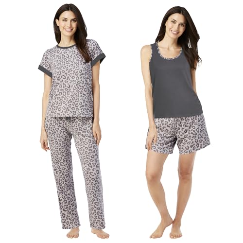 Image of Lucky Brand Women's Pajama Set - 4 Piece Sleep Shirt, Tank Top, Pajama Pants, Lounge Shorts (S-XL)