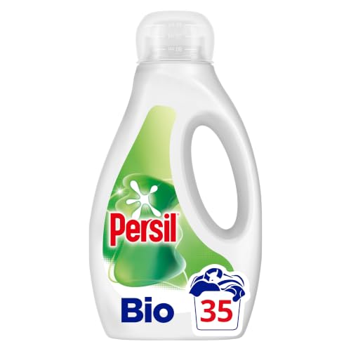 Persil Bio Laundry Washing Liquid Detergent 1st time removal of tough stains outstanding stain removal in quick & cold washes 35 washes (945 ml)