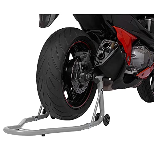 BALZAC Cavalletto Posteriore Alzamoto Universale, Solleva Moto con Doppi Supporti a V e L Inclusi, Portata 200kg, in Acciaio Rinforzato per Manutenzione e Garage